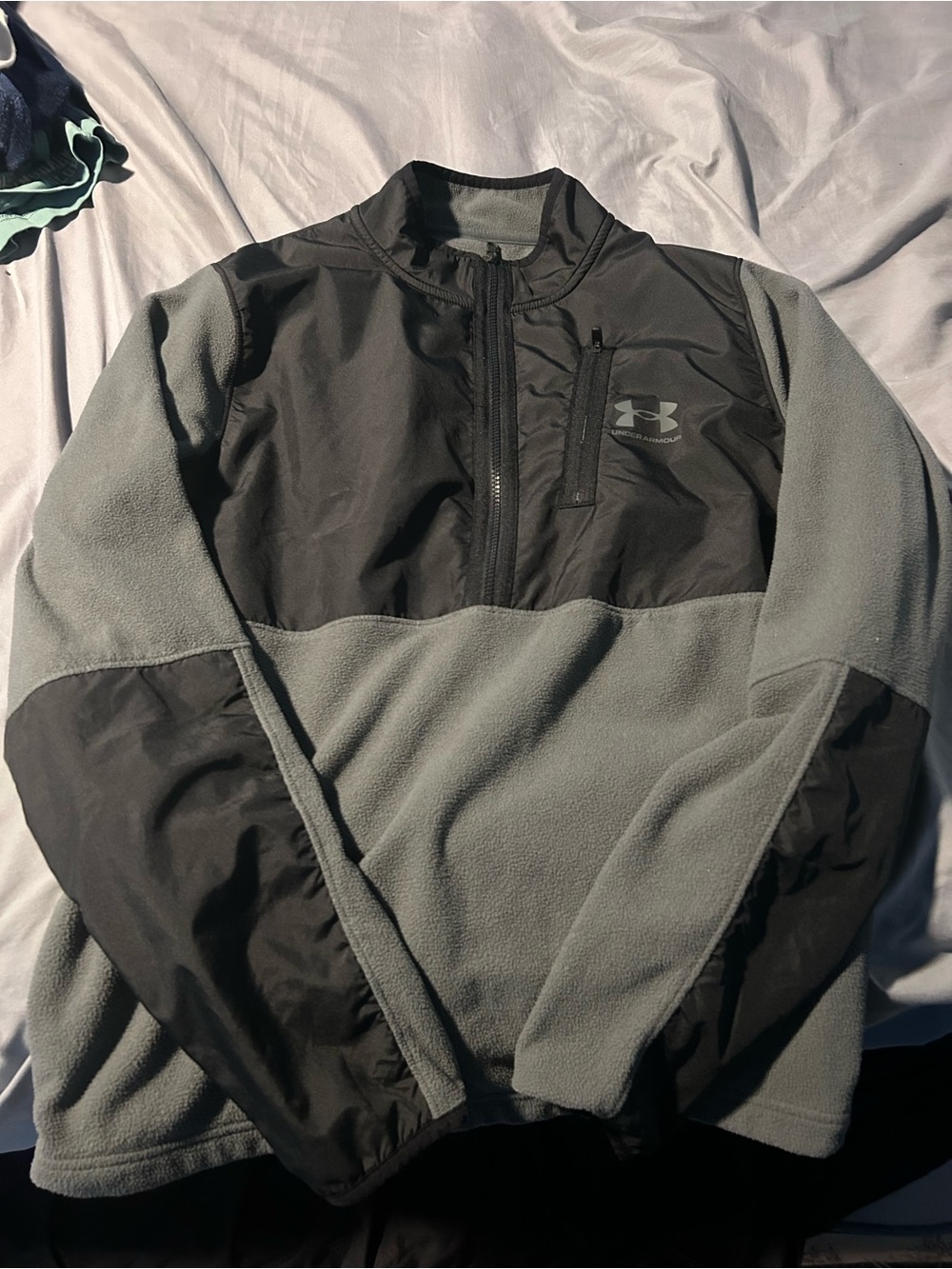 Under Armour Black and Gray Half-Zip Performance Fleece Jacket